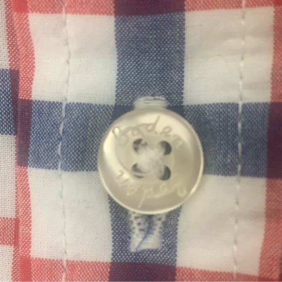BODEN Casual Button Front Shirt Cotton Plaid Red White & Blue Poplin Preppy - Picture 11 of 14